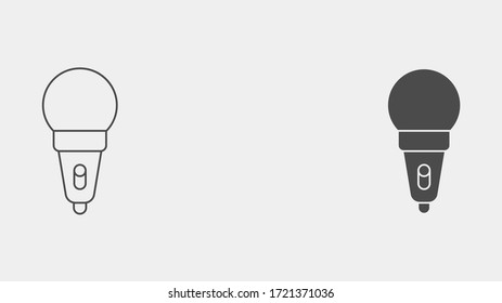 Microphone outline and filled vector icon sign symbol