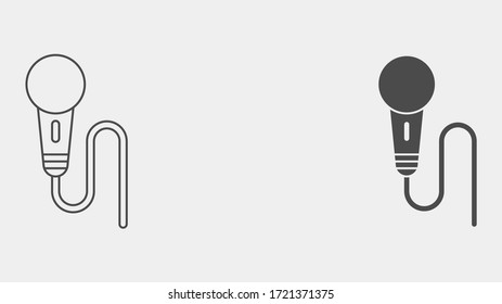 Microphone outline and filled vector icon sign symbol