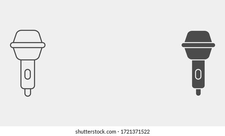 Microphone outline and filled vector icon sign symbol