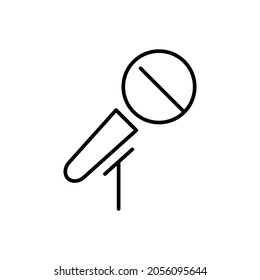 Microphone outline Icon in black. Isolated symbol on white background. Record, Sound, Voice Illustration As A Simple Sign Trendy flat style for Design and Websites, Mobile Application. Vector EPS 10