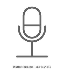 Ícone de Contorno do Microfone. Traço editável. Pode ser usado para a interface do usuário do site e aplicativos móveis.