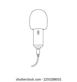 Microphone Outline Icon Illustration on Isolated White Background