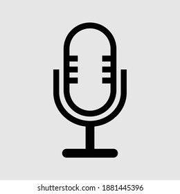 microphone outline icon isolated vector illustration