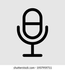 icono de contorno de micrófono ilustración vectorial aislada