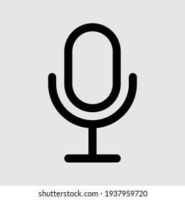 Microphone Outline Icon Isolated Vector Illustration