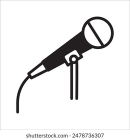microphone outline icon isolated vector illustration.