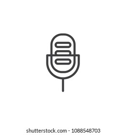 Microphone outline icon. linear style sign for mobile concept and web design. Mic simple line vector icon. Voice record symbol, logo illustration. Vector graphics