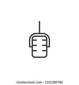 Microphone outline icon. linear style sign for mobile concept and web design. Mic simple line vector icon. Voice record symbol, logo illustration. Pixel perfect vector graphics