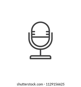 Microphone outline icon. linear style sign for mobile concept and web design. Sound mic simple line vector icon. Symbol, logo illustration. Pixel perfect vector graphics