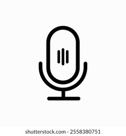 Microphone outline icon on white background.Vector illustration