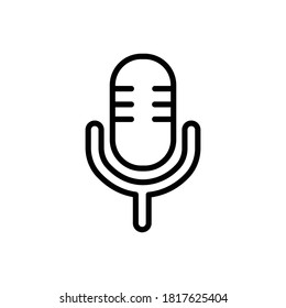 Vector de iconos de contorno de MIcrophone WIth
