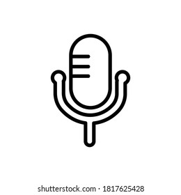 MIcrophone WIth Outline Icon Vector