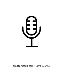 Microphone With Outline Icon Vector