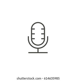 microphone outline icon vector