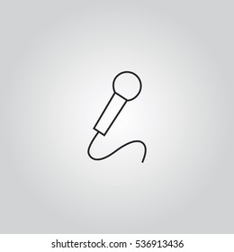 microphone outline icon vector, can be used for web and mobile design
