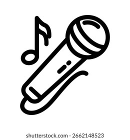 microphone outline icon vector design good for web or mobile app