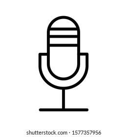 Microphone outline icon vector illustration logo template for many purpose.Isolated on white background
