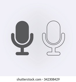 Microphone outline Icon . Vector illustration