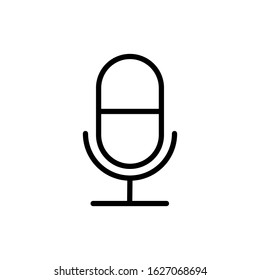 Microphone outline Icon vector. Mic sign. Karaoke microphone icon. Broadcast mic sign