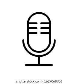 Microphone outline Icon vector. Mic sign. Karaoke microphone icon. Broadcast mic sign