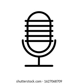 Microphone outline Icon vector. Mic sign. Karaoke microphone icon. Broadcast mic sign