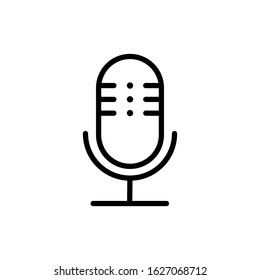 Microphone outline Icon vector. Mic sign. Karaoke microphone icon. Broadcast mic sign