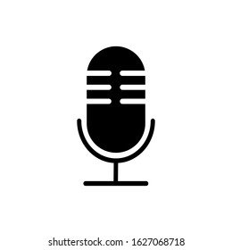 Microphone outline Icon vector. Mic sign. Karaoke microphone icon. Broadcast mic sign