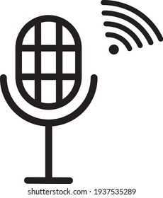 Icono de contorno de micrófono para sitio web u otro contenido