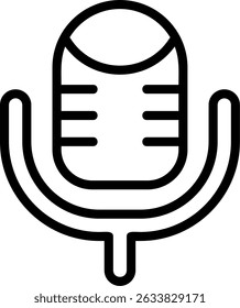Microphone Outline Style Icon Design