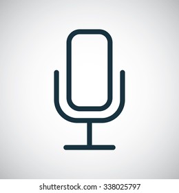 microphone outline, thin, flat, digital icon for web and mobile
