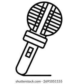 Vector de contorno de micrófono sobre fondo blanco