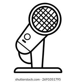 microphone outline vector on white background