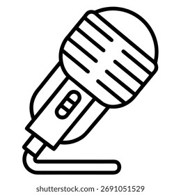 microphone outline-vector on white background