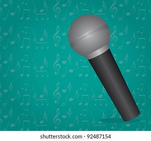 microphone over aquamarine background vector illustration