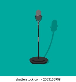 microphone parked straight up vector illustration