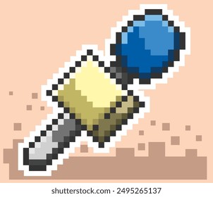 microphone, pixel art, pixel art news microphone icon, editable pixel vector.