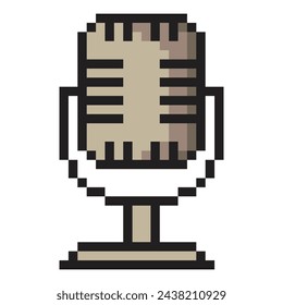 Microphone in pixel art style