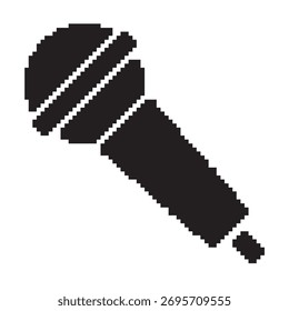 microphone pixel icon, 8-bit. Vector illustration on a white background.