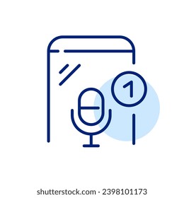 Microphone plus one notification. Pixel perfect icon
