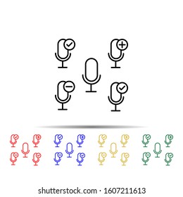 microphone, plus, remove, minus sign multi color style icon. Simple thin line, outline vector of web icons for ui and ux, website or mobile application