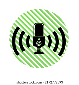 Mikrofon-Podcas-Symbol Vektordesign-Vorlagengrafik