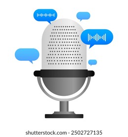 microphone podcast audio recording studio. Vector illustration