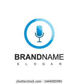 Microphone For Podcast Business Logo