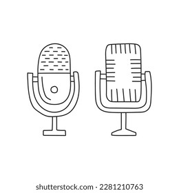 Microphone Podcast hand drawn icon