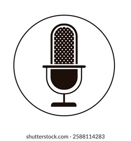 Microphone or podcast icon design vector.