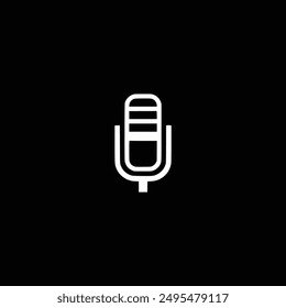 microphone podcast logo vector illustration template design