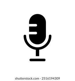 Microphone or podcat style vector icons isolated on a blank background. Editable and color-changing.