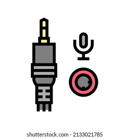 microphone port color icon vector. microphone port sign. isolated symbol illustration