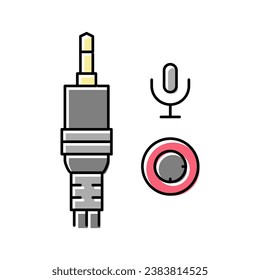 microphone port color icon vector. microphone port sign. isolated symbol illustration
