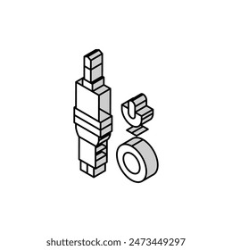 microphone port isometric icon vector. microphone port sign. isolated symbol illustration